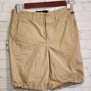 Men's Vans flat front khaki shorts, size 26